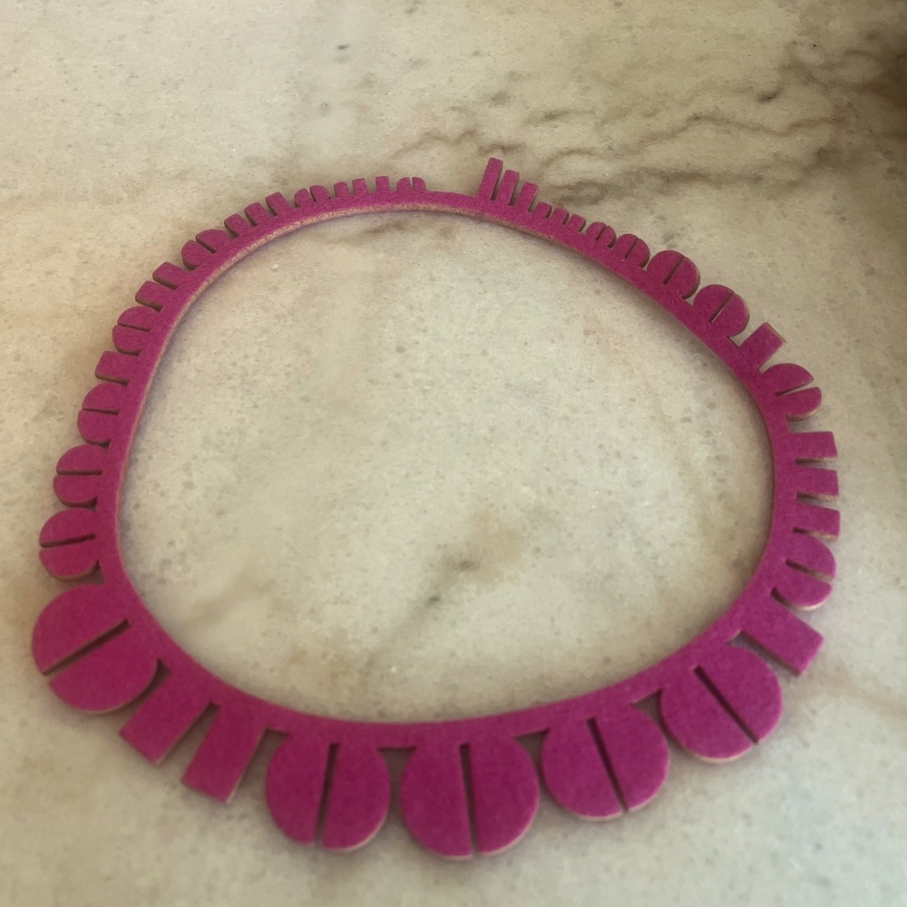 Magenta Felt Structural Necklace